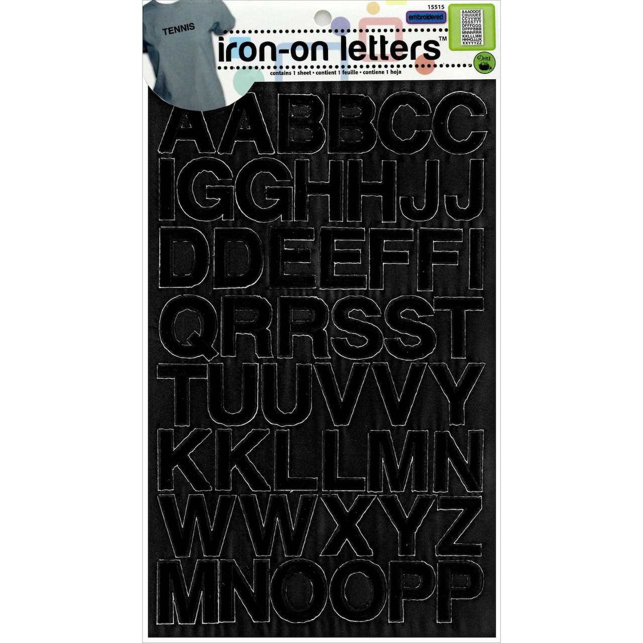Dritz&#xAE; 1&#x22; Iron On Embroidered Block Letters